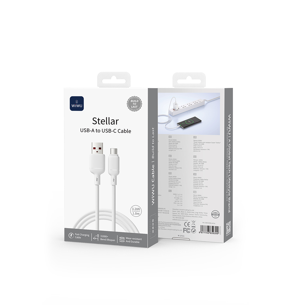 Wiwu Wi-C088 Stellar Series USB-A to Type-C Fast Charging Data and Charging Cable 1M - 5