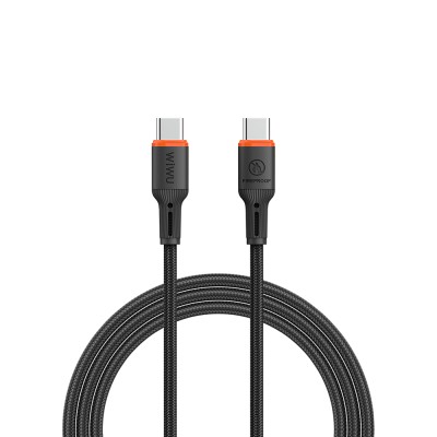 Wiwu Wi-C098 FlameGuard Serisi Type-C to Type-C Data ve Şarj Kablosu 60W 1.2M Siyah