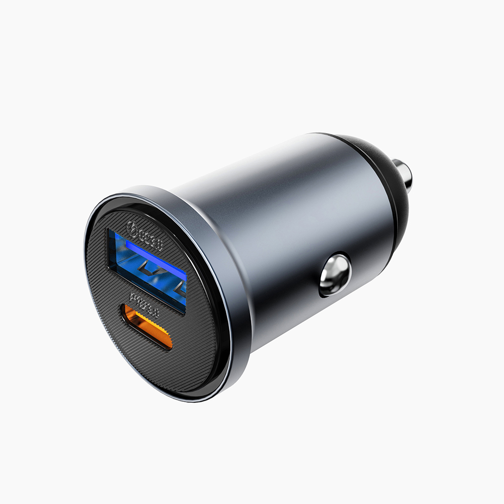 Wiwu Wi-CC030 Nano Lite Series Type-C + USB-A Fast Charging Current Protection Car Charger PD and QC3.0 35W - 8