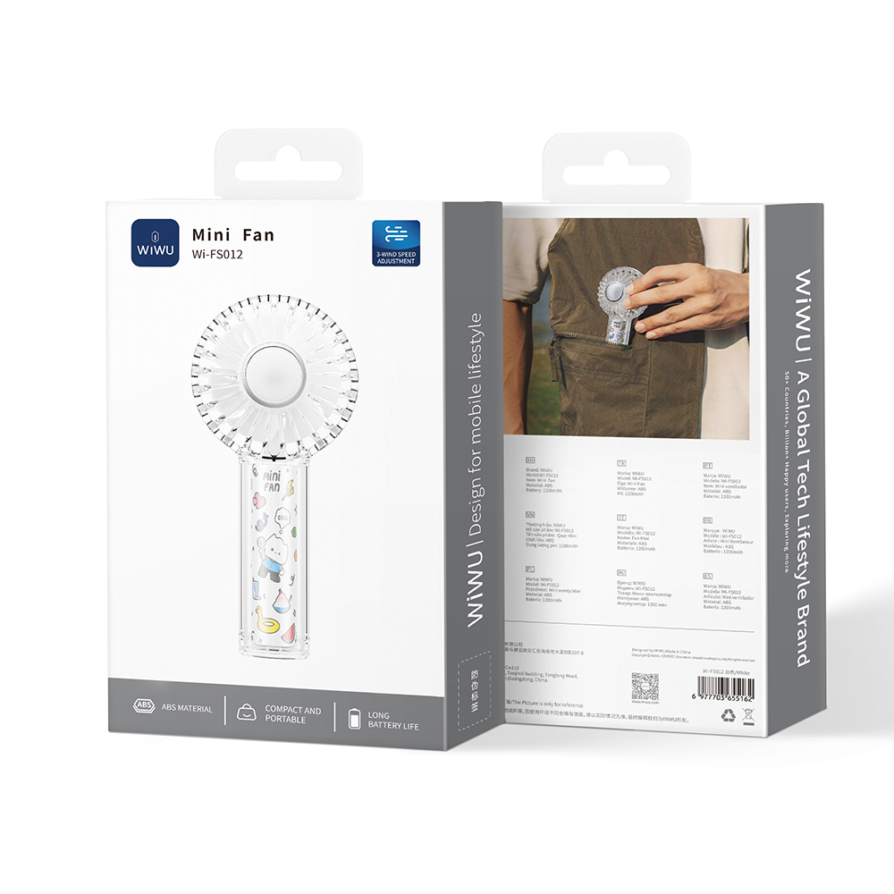 Wiwu Wi-FS012 RGB Işıklı 3 Kademeli Portatif Mini Soğutucu El Fanı - 7