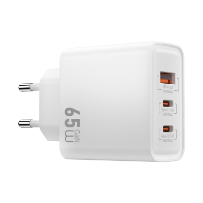 Wiwu Wi-G005 Essen Serisi GaN Tech PD Hızlı Şarj Özellikli Şarj Başlığı 65W Beyaz