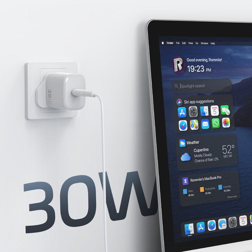 Wiwu Wi-G008 Essen Series GaN Tech PD Fast Charging Head Type-C to Type-C PD 30W Wired Charging Set - 12