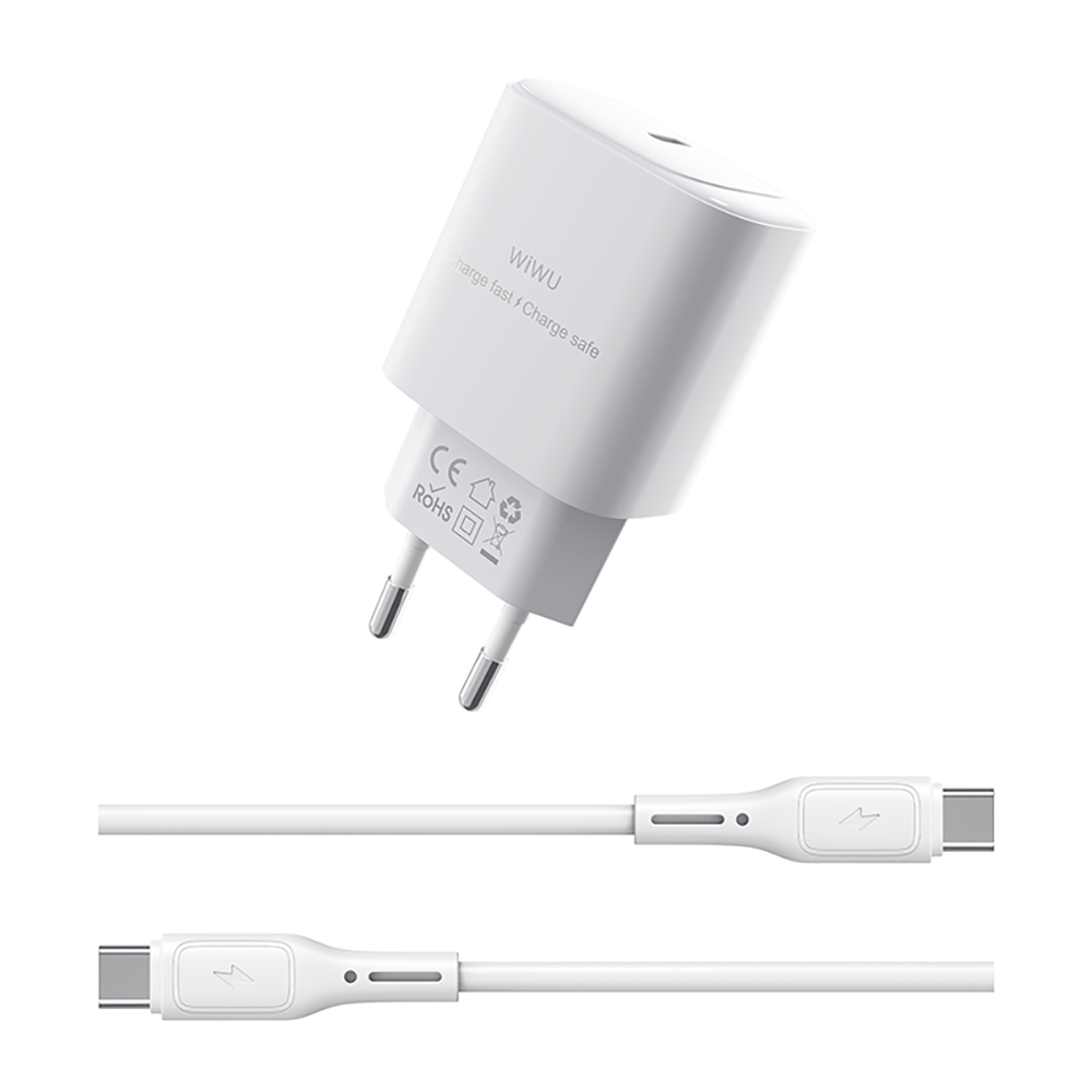 Wiwu Wi-G008 Essen Series GaN Tech PD Fast Charging Head Type-C to Type-C PD 30W Wired Charging Set - 2