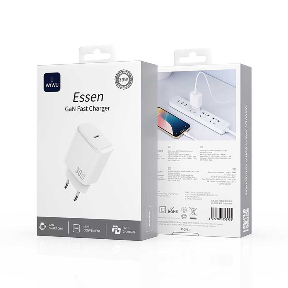 Wiwu Wi-G008 Essen Serisi GaN Tech PD Hızlı Şarj Özellikli Şarj Başlığı 30W - 14