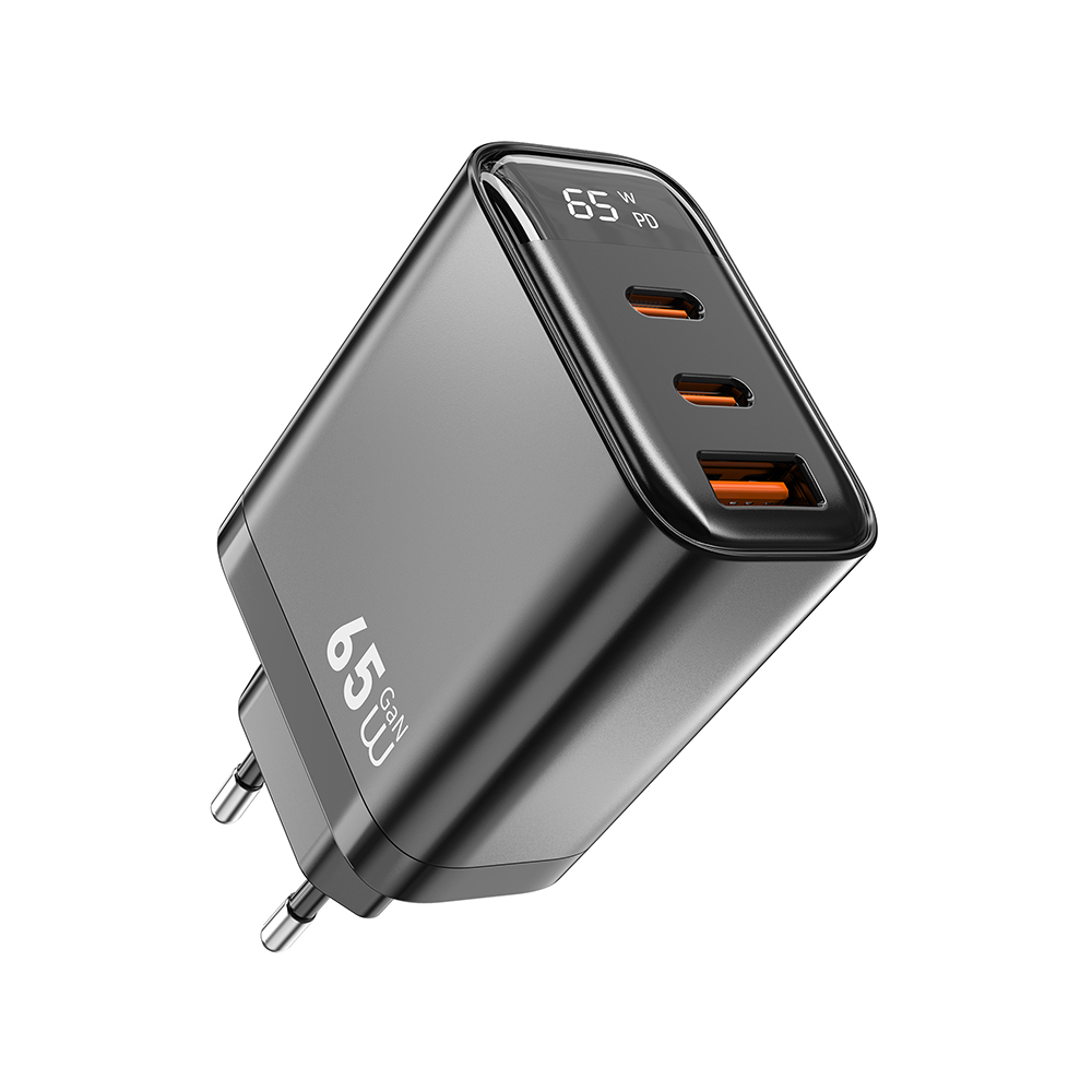 Wiwu Wi-G012 Firefly Serisi Dual Type-C PD & USB-A GaN Teknolojili Hızlı Şarj Başlığı 65W - 1
