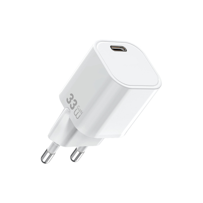 Wiwu Wi-G015 Cube Serisi GaN Tech PD Hızlı Şarj Özellikli Mini Şarj Başlığı 33W Beyaz