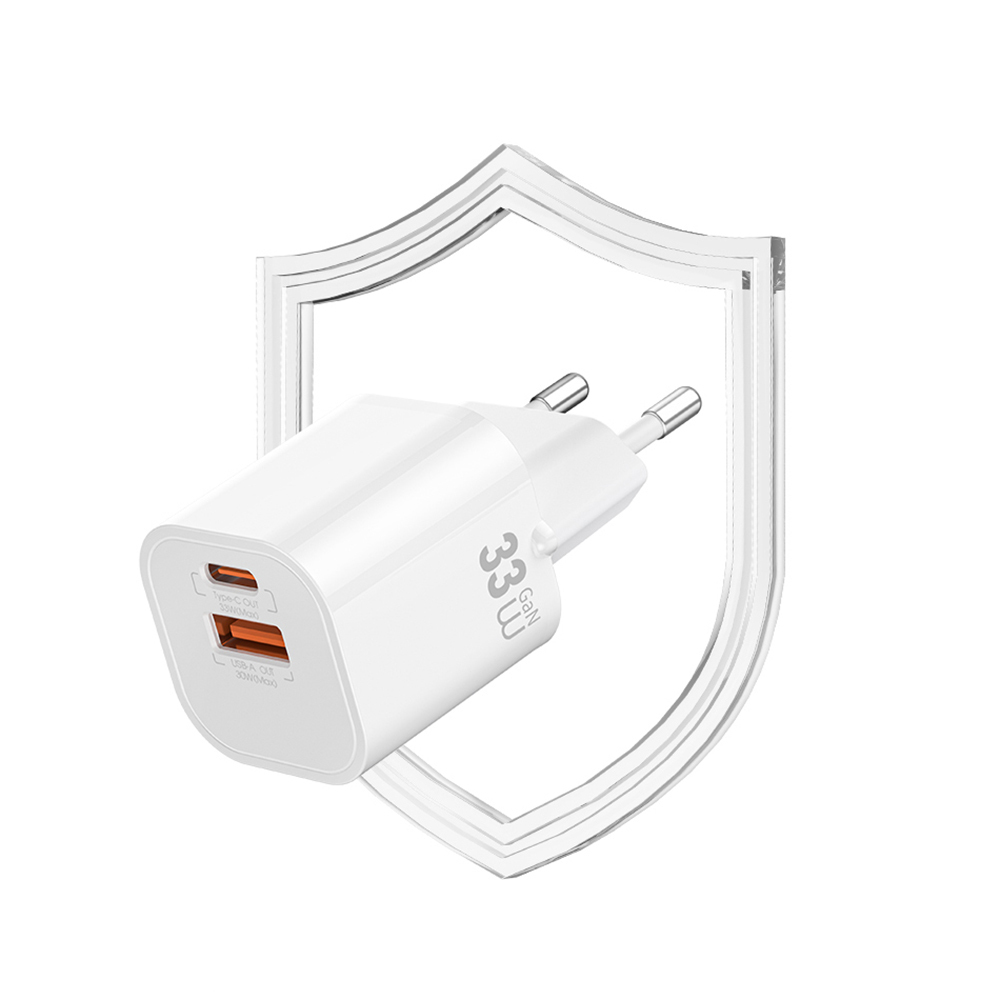 Wiwu Wi-G017 Cube Serisi Type-C PD & USB-A GaN Tech PD Hızlı Şarj Özellikli Mini Şarj Başlığı 33W - 5