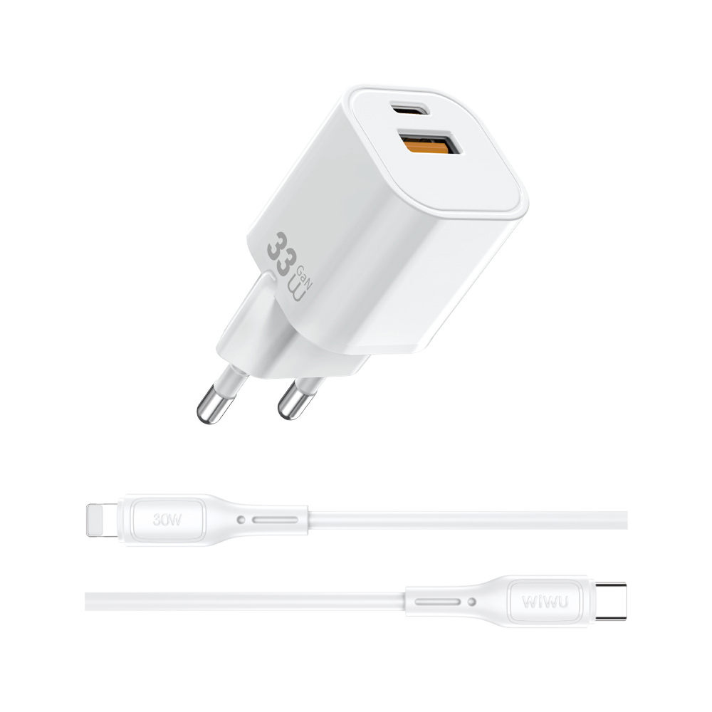 Wiwu Wi-G018 Cube Serisi Type-C to Lightning GaN Tech PD Hızlı Şarj Özellikli Kablolu Şarj Seti 33W - 4