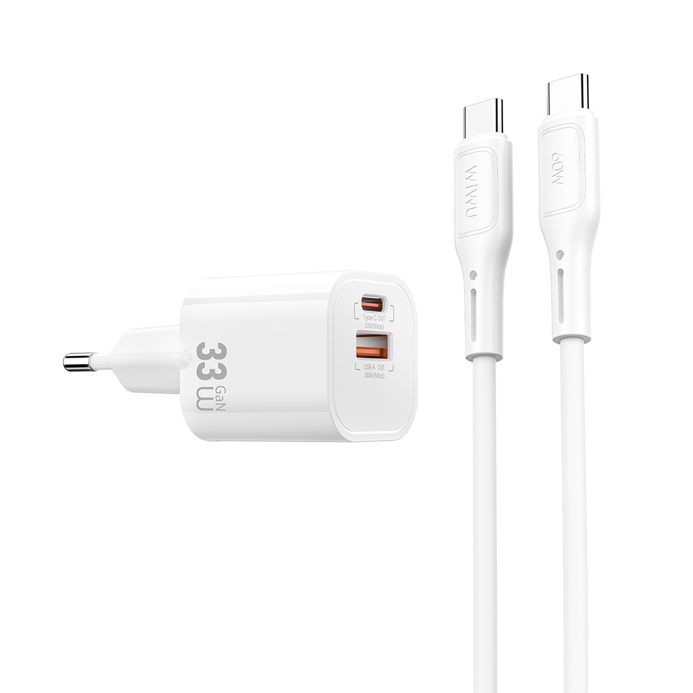 Wiwu Wi-G018 Cube Serisi Type-C to Type-C GaN Tech PD Hızlı Şarj Özellikli Kablolu Şarj Seti 33W - 3