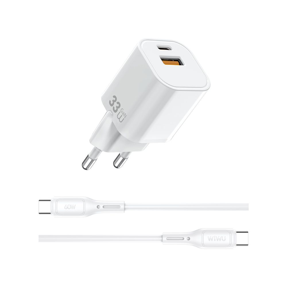Wiwu Wi-G018 Cube Serisi Type-C to Type-C GaN Tech PD Hızlı Şarj Özellikli Kablolu Şarj Seti 33W - 4