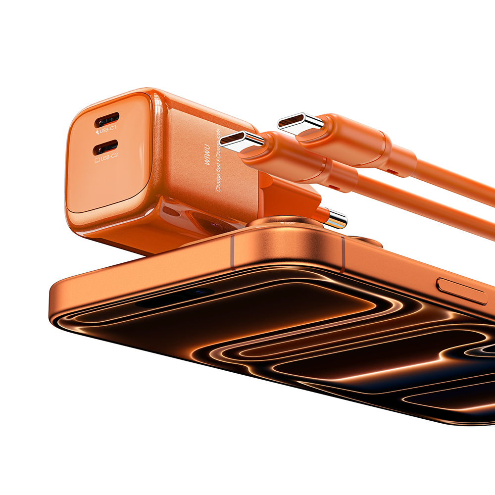 Wiwu Wi-G025 Cube Serisi Type-C to Type-C GaN Tech Hızlı Şarj Özellikli Kablolu Şarj Seti 47W - 3