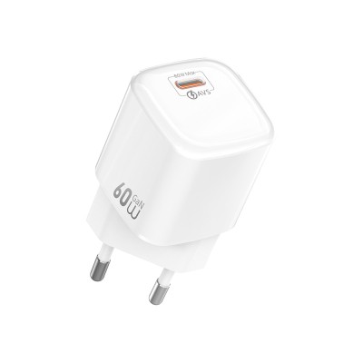 Wiwu Wi-G037 Jade Dynamic Serisi AVS Özellikli GaN Tech PD Hızlı Şarj Özellikli Şarj Başlığı 60W Beyaz