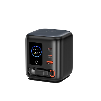 Wiwu Wi-G039 GaN Technology Type-C Cable 4-Port Desktop Charging Station 100W Black