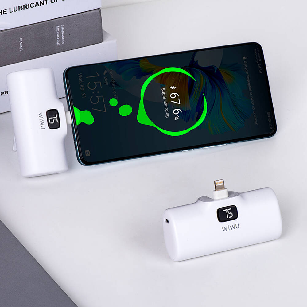Wiwu Wi-P017 Capsule Series 2in1 Mini Portable Type-C Powerbank with Stand 5000mAh - 8