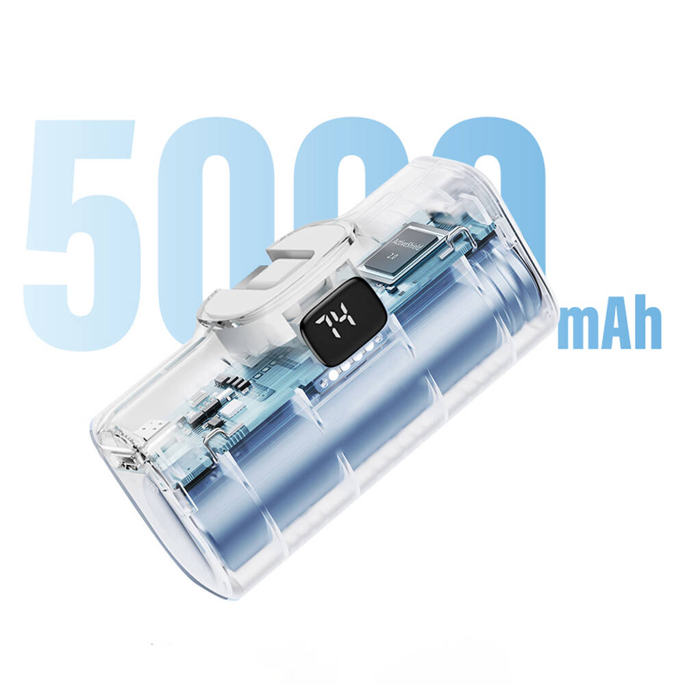 Wiwu Wi-P017 Capsule Series 2in1 Mini Portable Type-C Powerbank with Stand 5000mAh - 13
