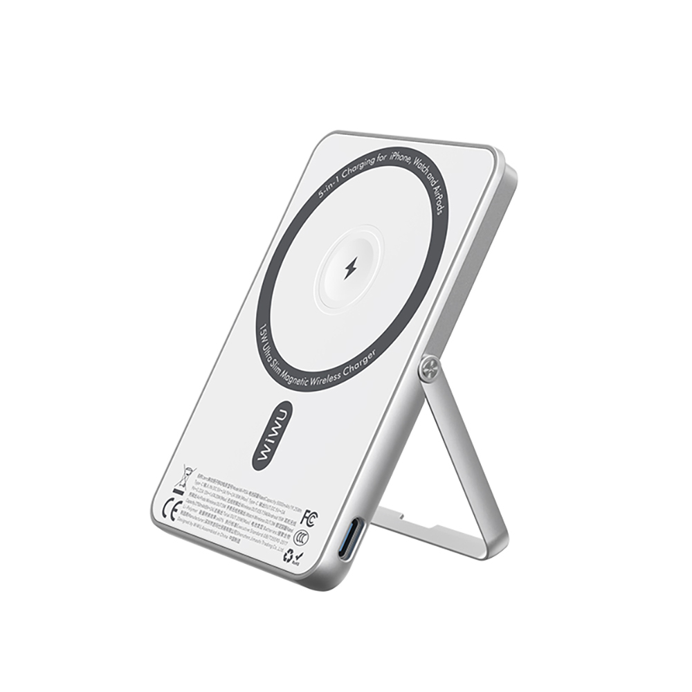 Wiwu Wi-P034 Dijital LED Göstergeli Standlı Kablosuz Powerbank 5000mAh 15W - 7