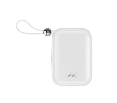 Wiwu Wi-P042 Monaco Series Lightning and Type-C Cable Digital LED Indicator Hanging Powerbank 10000mAh White