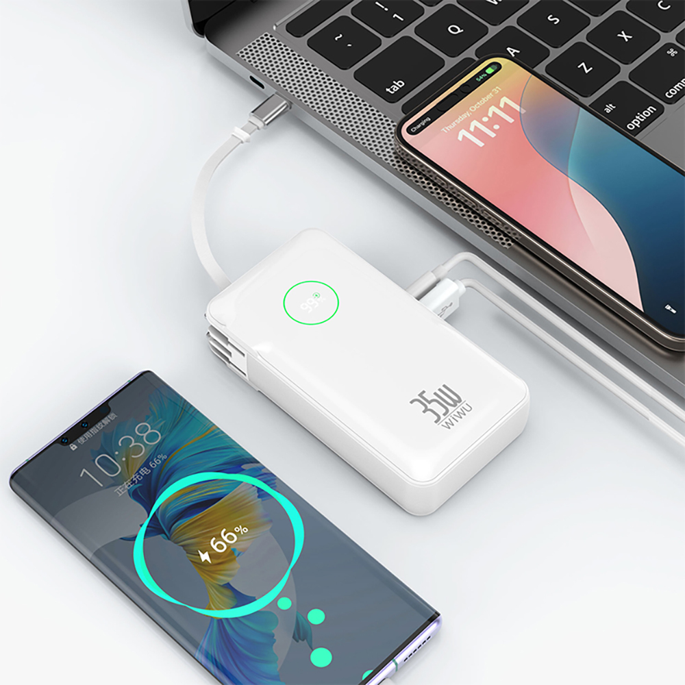 Wiwu Wi-P049 Noble Serisi Type-C Kablolu Dijital LED Göstergeli Powerbank PD 35W 10000mAh - 6