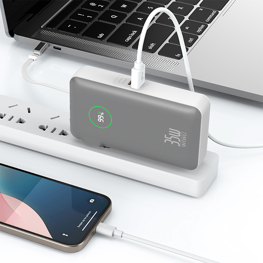 Wiwu Wi-P049 Noble Serisi Type-C Kablolu Dijital LED Göstergeli Powerbank PD 35W 10000mAh - 8