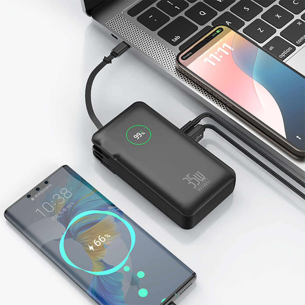 Wiwu Wi-P049 Noble Serisi Type-C Kablolu Dijital LED Göstergeli Powerbank PD 35W 10000mAh - 11