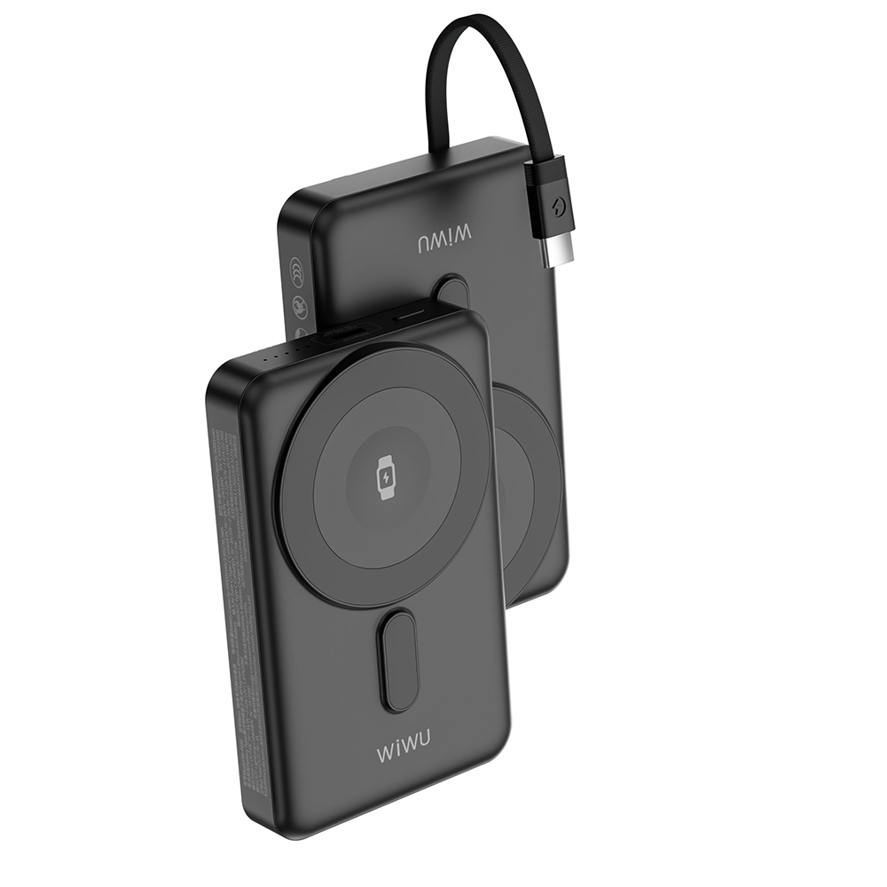 Wiwu Wi-P056 Taşınabilir Wireless Şarj ve PD Hızlı Şarj Özellikli Powerbank 15W 10000mAh - 12