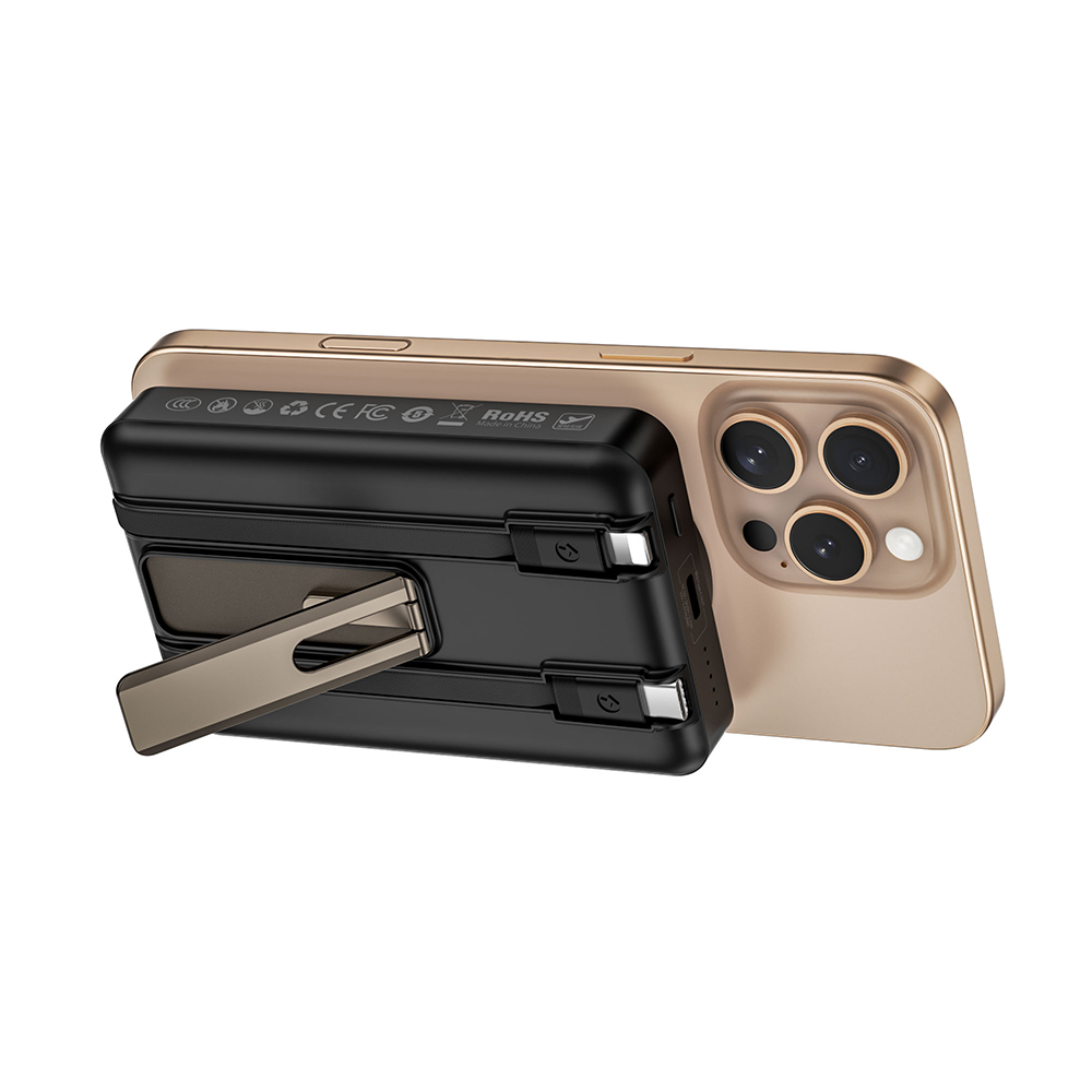 Wiwu Wi-P056 Taşınabilir Wireless Şarj ve PD Hızlı Şarj Özellikli Powerbank 15W 10000mAh - 15
