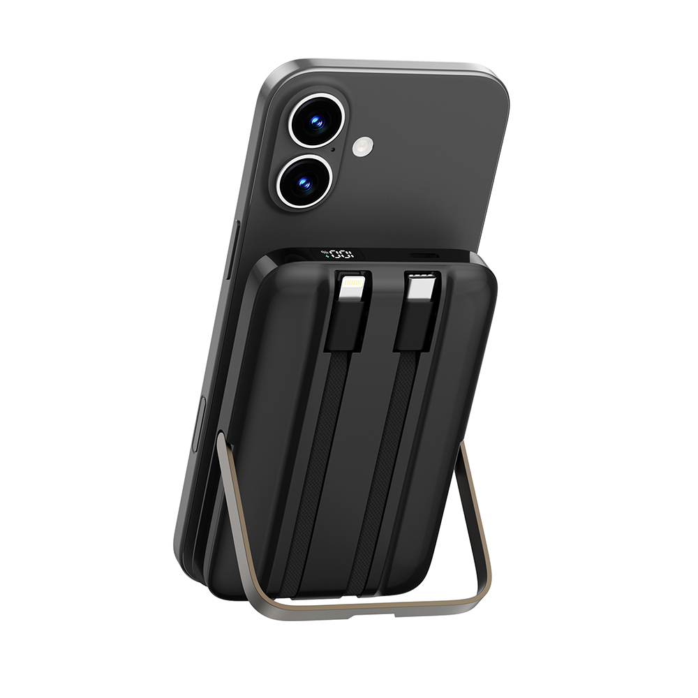 Wiwu Wi-P077 Pionner Series Portable Wireless Charging and PD 20W Fast Charging Stand Power Bank 15W 10000mAh - 8