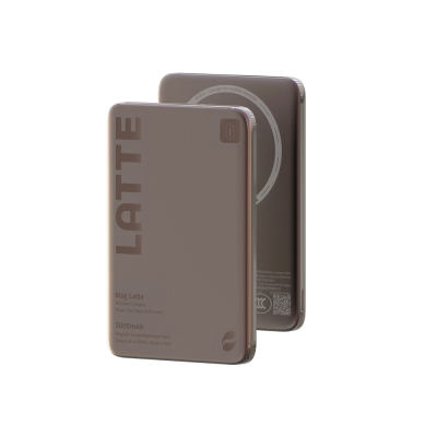Wiwu Wi-P085 MagPearl Serisi Ultra İnce Wireless Kablosuz Powerbank 5000mAh 15W Kahverengi
