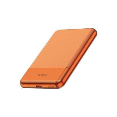 Wiwu Wi-P088 LED Işık Göstergeli PD 20W Kablosuz Powerbank 5000mAh 15W Turuncu