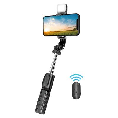 Wiwu Wi-SE002 Çok Fonksiyonlu Işıklı Sabitleyici Canlı Yayın Tripod Selfie Çubuğu Siyah