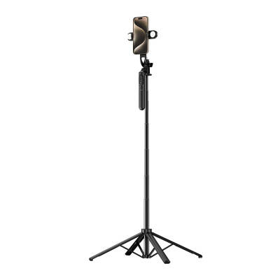 Wiwu Wi-SE012 Live Broadcast Fill Light Telescopic Tripod and Selfie Stick Black