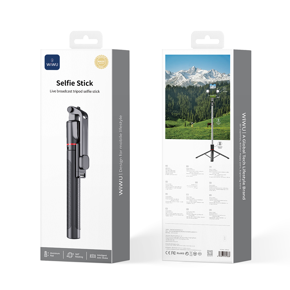 Wiwu Wi-SE015 Canlı Yayın Dolgu Işıklı Teleskopik Tripod ve Selfie Çubuğu - 8
