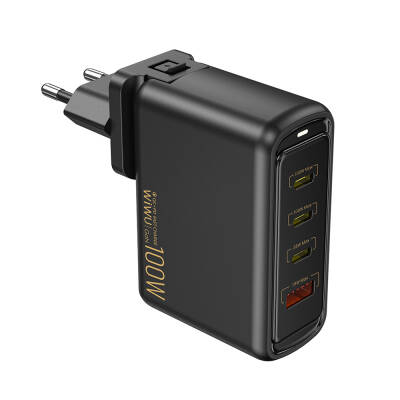 Wiwu Wi-U022W Warrior Series GaN Technology 100W QC+PD Universal Fast Charging Head Black