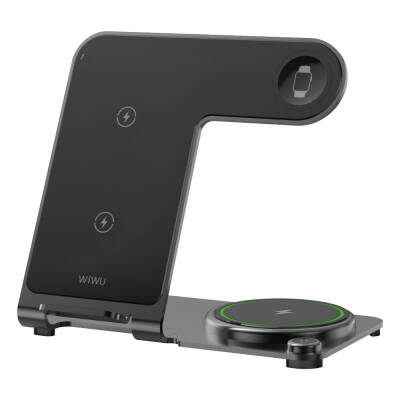 Wiwu Wi-W005 Armor 3in1 Magnetic Wireless Charging Stand with Fast Charging Grey