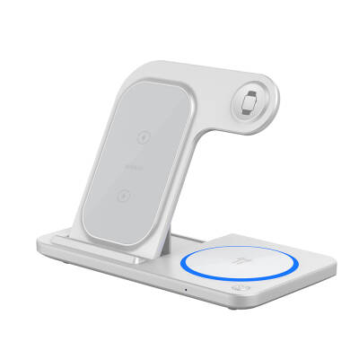 Wiwu Wi-W020 3in1 Foldable Magnetic Wireless Charging Stand with Fast Charging White