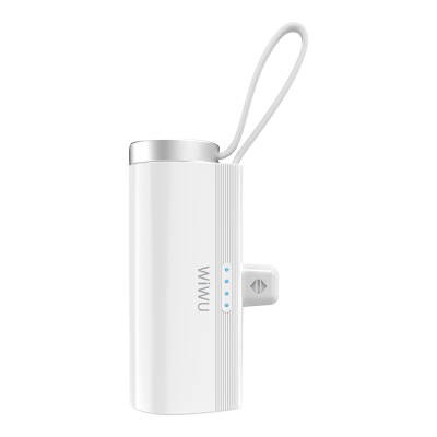 Wiwu Wi-W026 Capsule Series 2in1 Mini Portable Type-C PD Powerbank with Stand and Hanger 5000mAh White