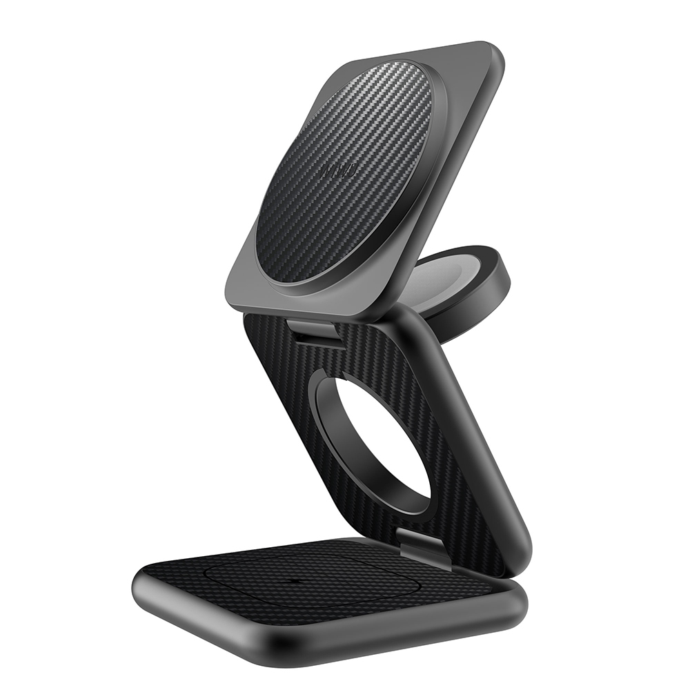 Wiwu Wi-W035 3 in 1 Magnetic Fast Charging Aramid Fiber Wireless Charging Stand 15W - 3