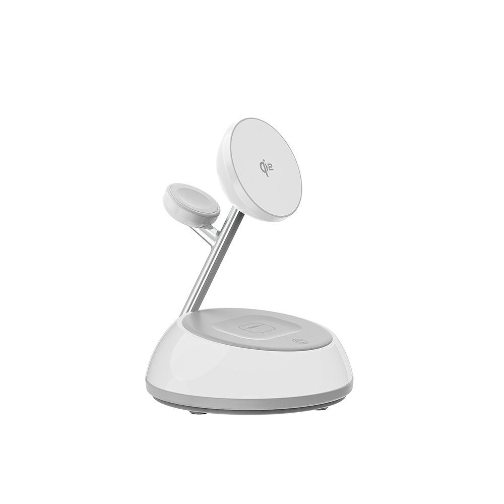 Wiwu Wi-W036 Qi2 3 in 1 Magnetik Hızlı Şarj Özellikli Ambiyans Işıklı Kablosuz Şarj Standı 15W - 4
