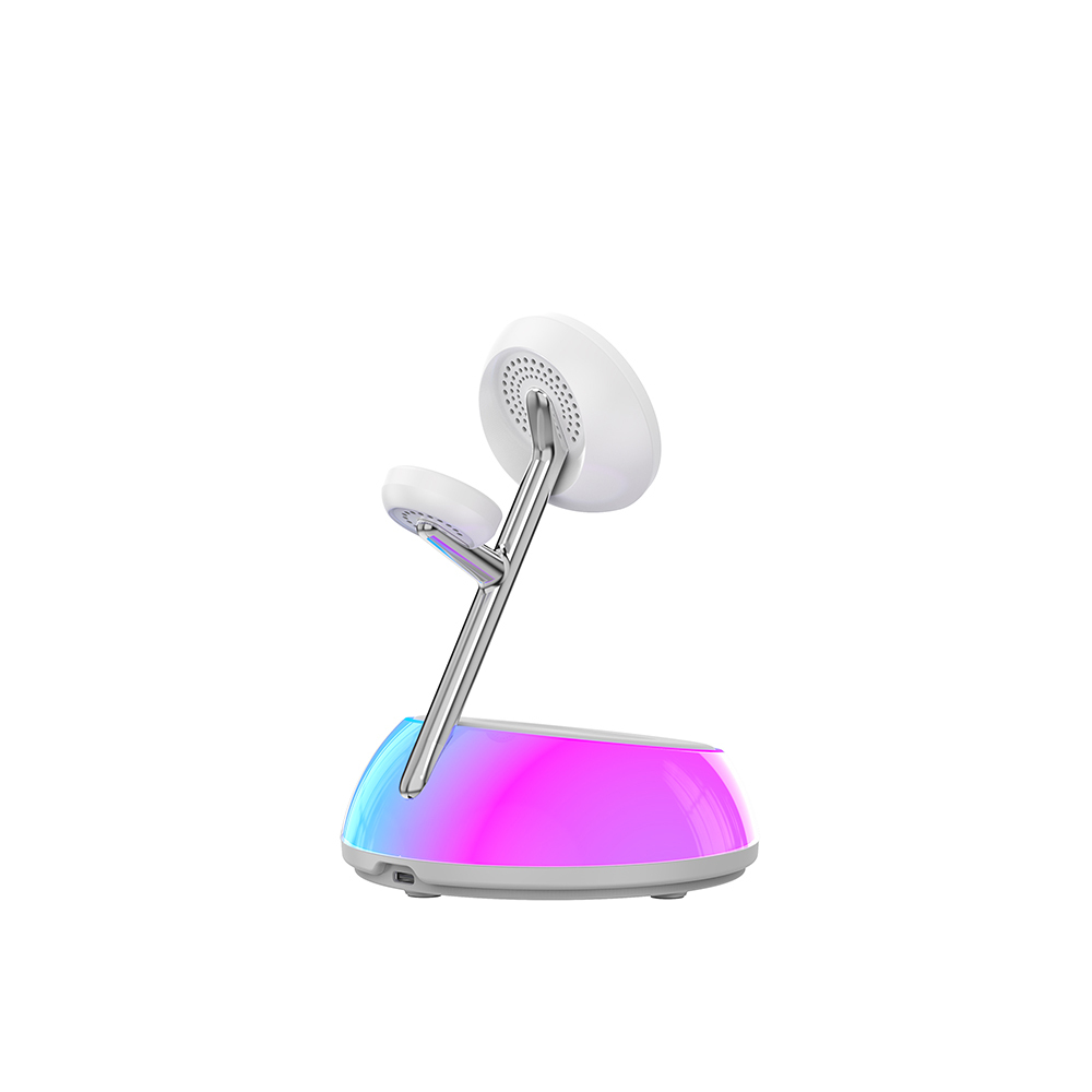 Wiwu Wi-W036 Qi2 3 in 1 Magnetik Hızlı Şarj Özellikli Ambiyans Işıklı Kablosuz Şarj Standı 15W - 5