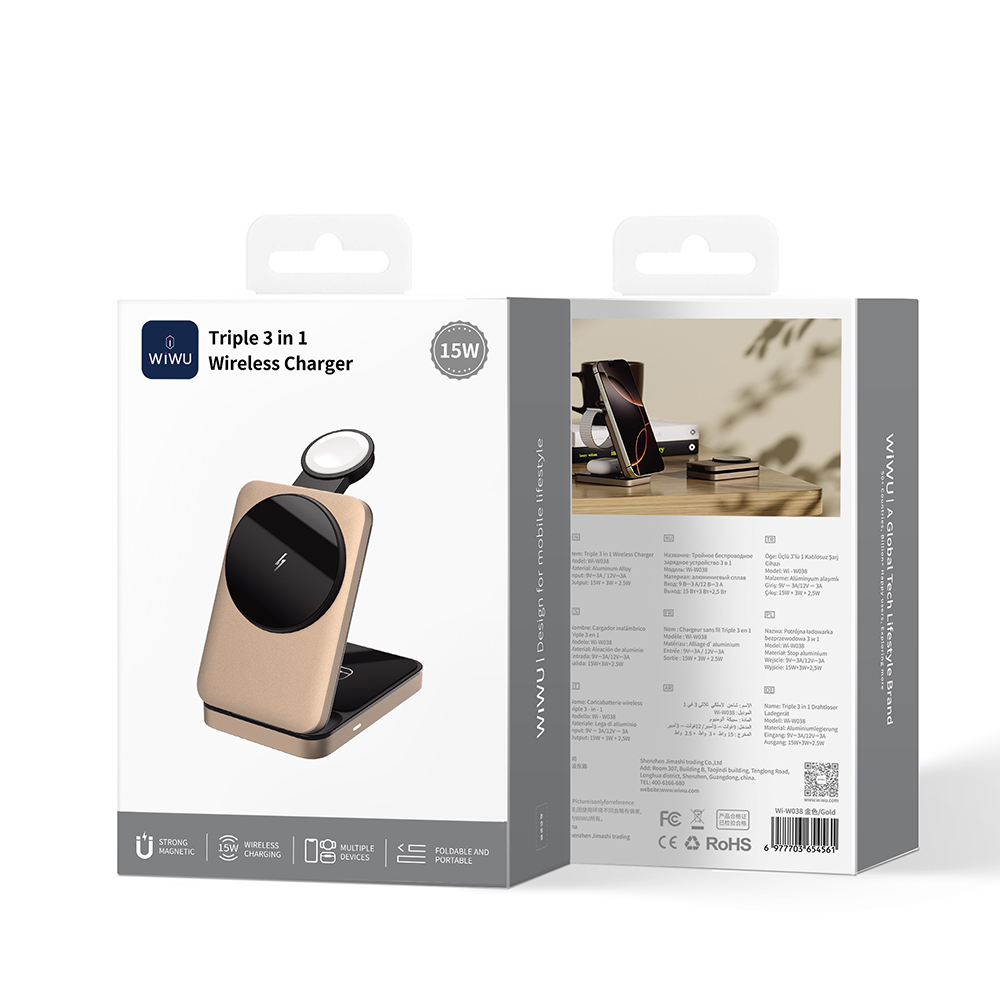 Wiwu Wi-W038 3in1 Foldable Wireless Charging Stand 15W - 8