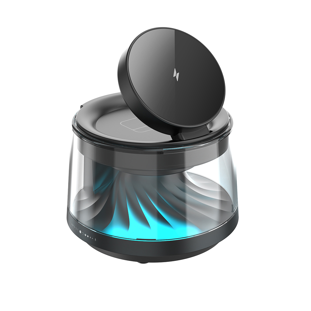 Wiwu Wi-W039 5in1 Wireless Charging Stand with Ambient Light Bluetooth Speaker 15W - 5