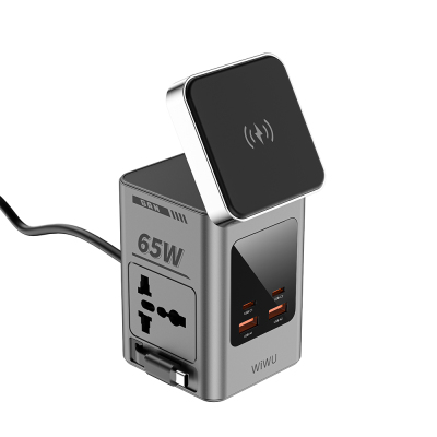 Wiwu Wi-W040 GaN 65W 8-in-1 Charging Station for Phones, Smartwatches & Headphones Grey