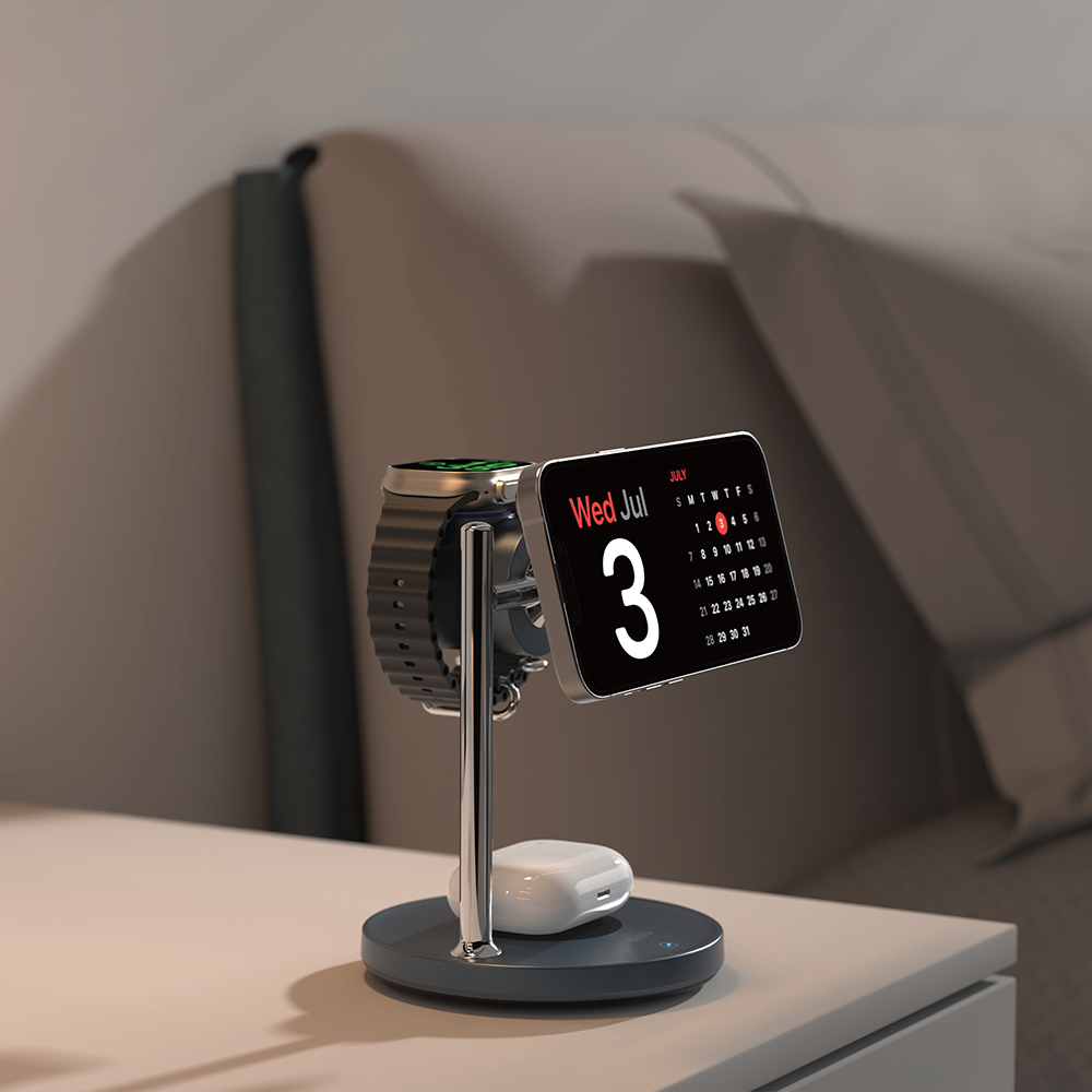 Wiwu Wi-W041 3in1 Wireless Charging Stand 25W with Qi2 Charging Technology and Active Cooling - 6