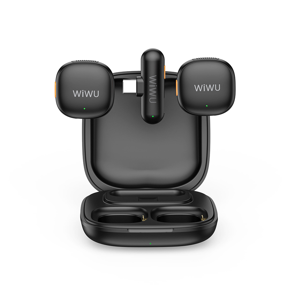 Wiwu Wi-WM006 2in1 Type-C Portlu Yapay Zeka Destekli ANC Özellikli Kablosuz Yaka Mikrofonu - 2