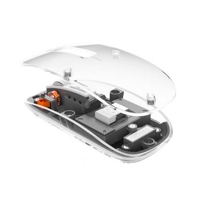 Wiwu WM105 Crystal RGB Led Işıklandırmalı Şeffaf Tasarım Mouse Gri