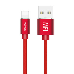 Wiwu WP201 MFI Lightning Kablo Kırmızı