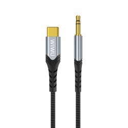 Wiwu YP-03 Type-C To Aux Audio Kablo Siyah