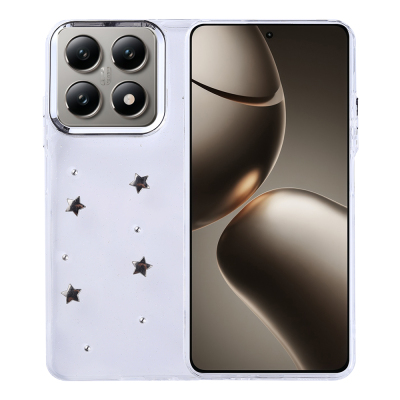 Xiaomi 14T Case Airbag Design Glitter Transparent Zore Kutup Cover Yıldız