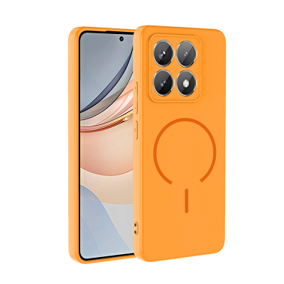 Xiaomi 14T Kılıf M-safe Şarj Özellikli Zore Meta Kapak Turuncu