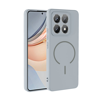 Xiaomi 14T Kılıf M-safe Şarj Özellikli Zore Meta Kapak Titanyum-Gri